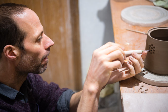 James and Tilla Waters in their workshop 2016